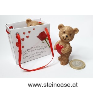 Teddy mit Herz in Geschenktüte